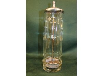 Antique Glass Soda Fountain Glass Straw Holder With Lid, 11'H  (37)