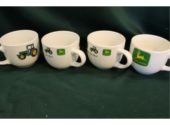 Group Of 4 Large John Deere Coffee/soup Mugs  (136)