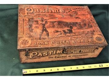 Rare Antique Pastime Plug Tobacco Tin, John Finzer & Bros. Store Display  (323)