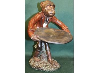 Composite Monkey Figurine Serving Tray, 33'H  (296)