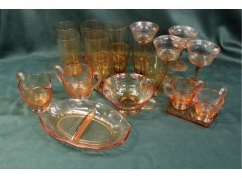 20 Pieces Amber Fostoria Glassware (4)