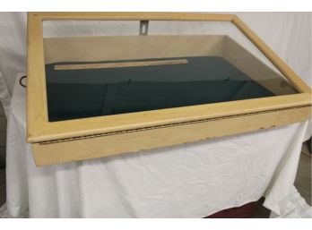 Vintage Lockable Wood And Glass Showcase, 35'x 24'x 4'&6' H  (90)
