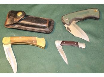 3 Knives -buck 110 1974-1983, Buck 503 After 1974, Schrade 470T Old Timer Knife With Sheaf   (341)