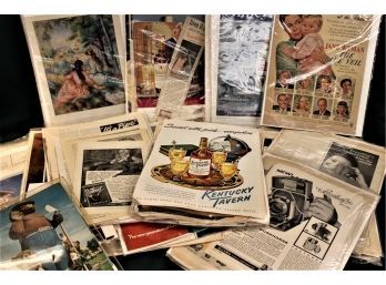 Very Large Group Of Magazine Tear Sheets, Covers, Advertising, Etc. 20's -60's  (112)