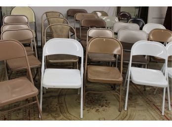 Group Of  24 Assorted Metal And Plastic Folding Chairs    (140)