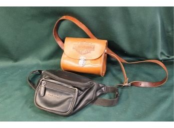 Like New Leather Harley Davidson Pouch And Eastport Used Hip Bag   (266)