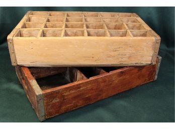 2 Antique Wood Soda  Bottle Crates   (322)