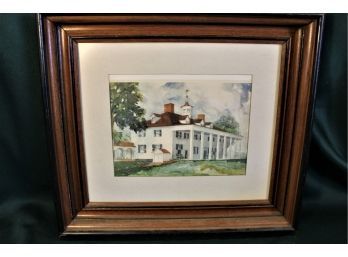 Framed Watercolor - Mt. Vernon?, 17'x 16'  (55)