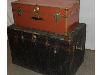 2 Vintage Utilitarian Trunks, 30'x 16'x 12' And 36'x 21'x 22' (as Is)     (276)
