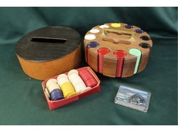Poker Chips In Case With Cards & Extra Chips  (238)