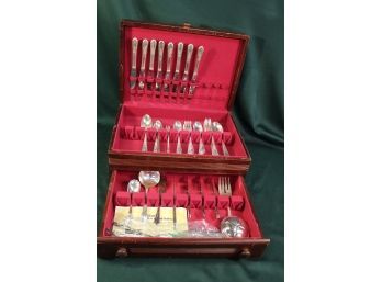 1936 Rogers Bros 'Countess' 79 Piece Silver Plate Flatware Set -Service For 8 In 16'x 11'x 6' Case  (27)