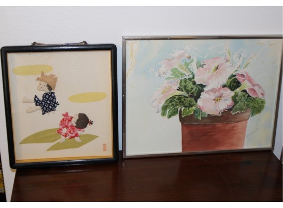 2 Frames - Watercolor, MT Luicilo,16'x 12', Textile, 10'x 11'  (367)