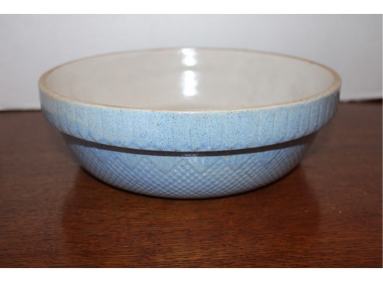 Antique Earthenware Blue Salt Glaze Deep Bowl, 11'x 3.5'    (418)