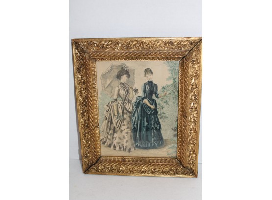 Molded Gesso Framed Print, Victorian Fashion, 12'x 14'     (371)
