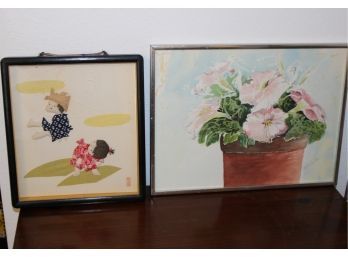 2 Frames - Watercolor, MT Luicilo,16'x 12', Textile, 10'x 11'  (367)
