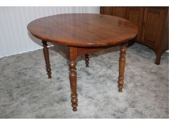 Nice Antique Oval Walnut Dining Table With Turned Legs, Ca. 1860, 50'x 39'x 29'H    (364)
