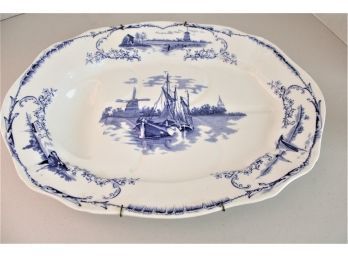 Delft Blue/white Antique Carving Platter, 20'x 14' #298046   (455)