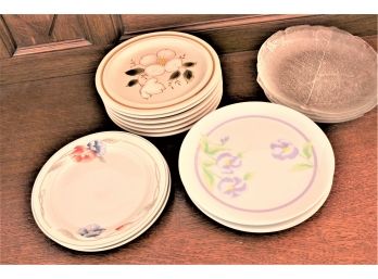 Vintage Group Of 16 Glass And China Luncheon Plates, 8'd  (490)