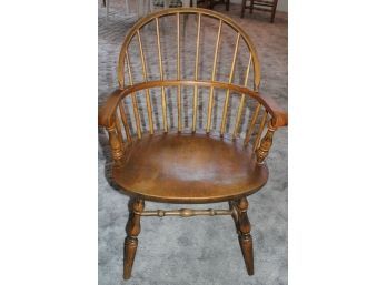 Antique Maple Bentwood Windsor Arm Chair With Solid Scooped Seat, Ca 1900   (387)