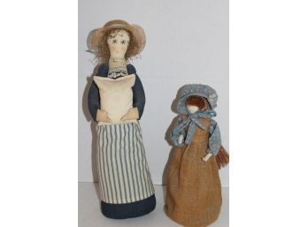 2 Hand Crafted Dolls, 18' & 12'H         (377)