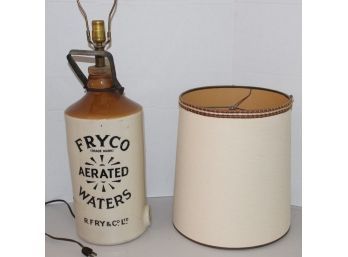 Tall Ceramic Water Bottle Repurposed (drilled) For A Table Lamp  (479)