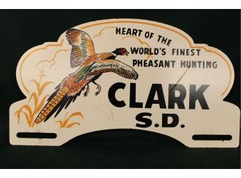 'Clark S.D.' Metal License Plate Topper, 10'x 3.5'H   (254)