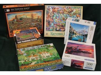6 Puzzles Including 2 Of San Francisco Giants, 500 & 1000 Pieces   (324)