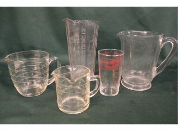 5 Kitchenware Glass Measures - Shinn Manufacturing Co., General Electric  (128)