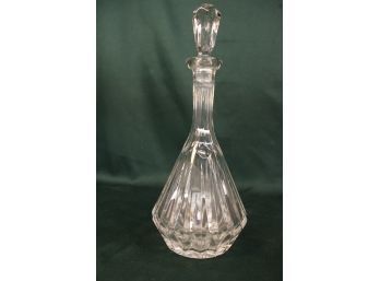 Vintage Clear Lead Crystal Glass Decanter W/ Stopper, 14.5'H      (121)