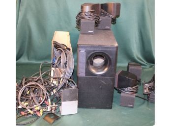 Bose Home Theater Speaker System With 5 Multi Directional Tweeters, Sub Woofer & Connector Cables & Wires (49)