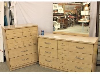 Mid Century Modern Blond Oak 2 Pc Dresser Set By Stylemaker  (219)