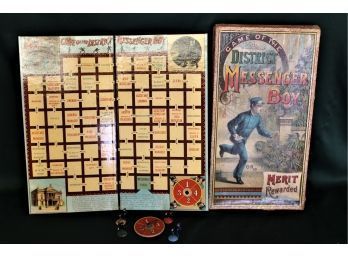 1886 Game Of District Messenger Boy, McLoughlin Bros. NY, In Original Box       (13)