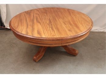 Vintage Oak Coffee Table, 40'D, 17'H   (218)