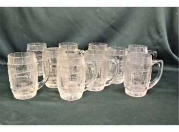 Set Of 10 Clear Glass Dad's Advertising Root Beer Mugs  (72)