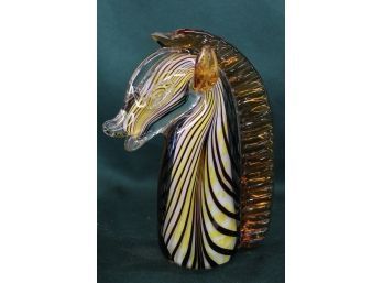 Vintage Hand Blown Glass Zebra, 9'H (249)