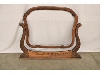 Antique American Oak Dresser Mirror Frame And Harp (no Mirror ), 37'x 29'   (261)