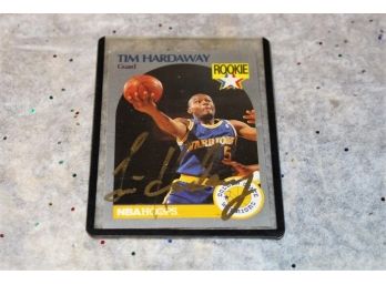Autographed 1990 NBA Hoops TIM HARDAWAY ROOKIE Card