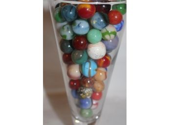 Glass Full Of Old Marbles