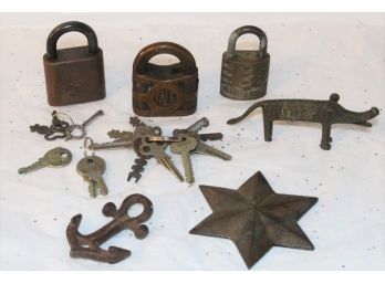 Old Padlocks And Old Keys ~ Metalware