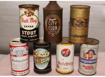 Old  Flat Top, Cone Top And Pull Tab Beer Cans