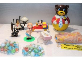 Vintage Toys ~ Marbles, Very Early Bobblehead And More