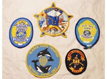 5 Different  Alaska State Trooper Patches