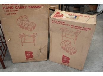 Vintage Badger Hand Carry Wicker Bassinet & Stand, Original Carton  (43)