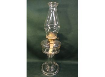 Antique Oil Lamp, Ca 1885, Lead Crystal Pattern Glass  (201)