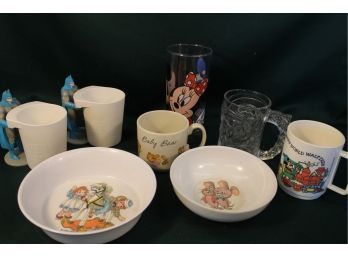 Group Of Vintage Children's Dishes, Cups, Glasses - Batman, Disney, Hallmark   (346)