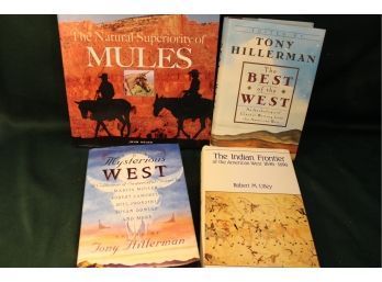 4 Books - Mules Include Russell & Remington Reprints & 2 Tony Hillerman Books, Indian Frontier  (116)
