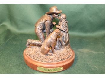 'Daddy's Girl' By Montana Silversmiths Pot Metal Figurine On Wood Base   (212)