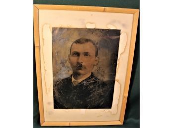 Large Framed & Matted Tin Type Image Purported To Be Of Doc Holliday, 12'x 17'    (373)