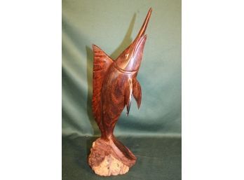 Hand Carved Ironwood Sailfish Figurine, 16'tall  (27)