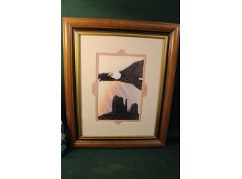 Framed And Shaped Matted 'The Guardian'print By William Rabbit, 14.5'x 17.5'    (258)